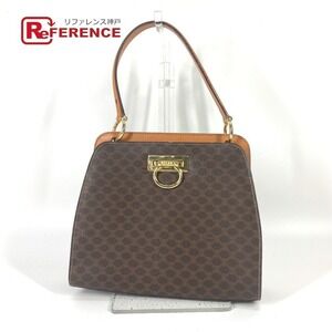 Celine Macadam Handbag Leather Brown